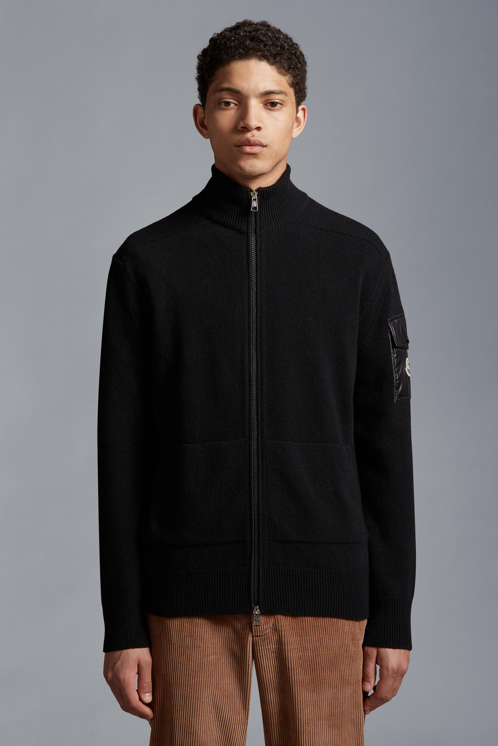 Zip-Up Wool Cardigan