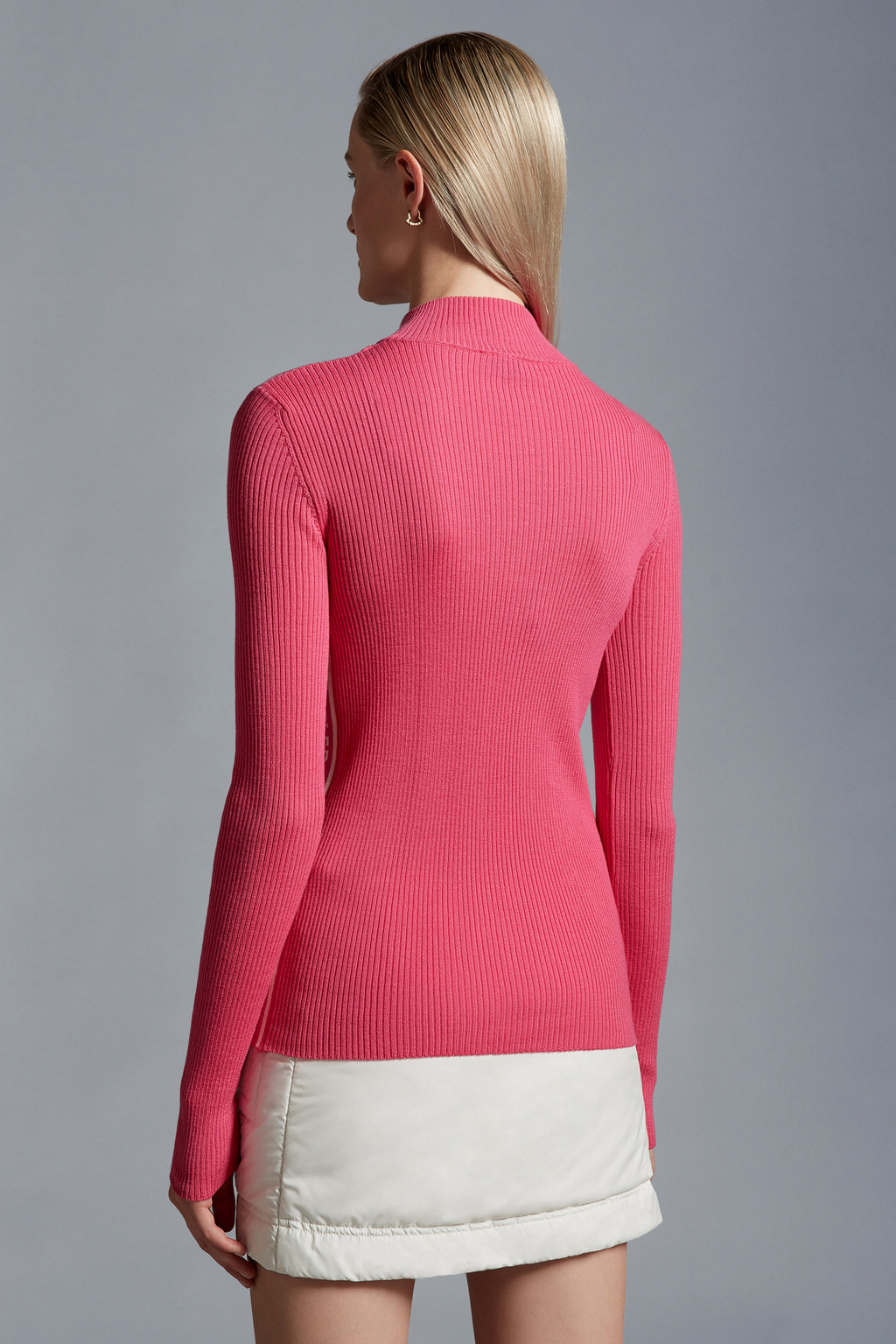 Wool Zip-Up Turtleneck Sweater