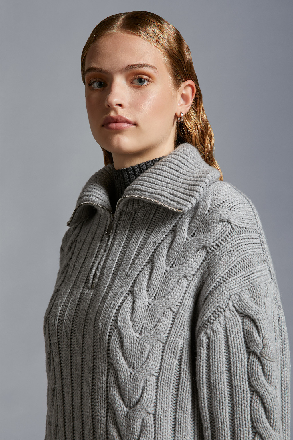 Cable Knit Cashmere Turtleneck Sweater
