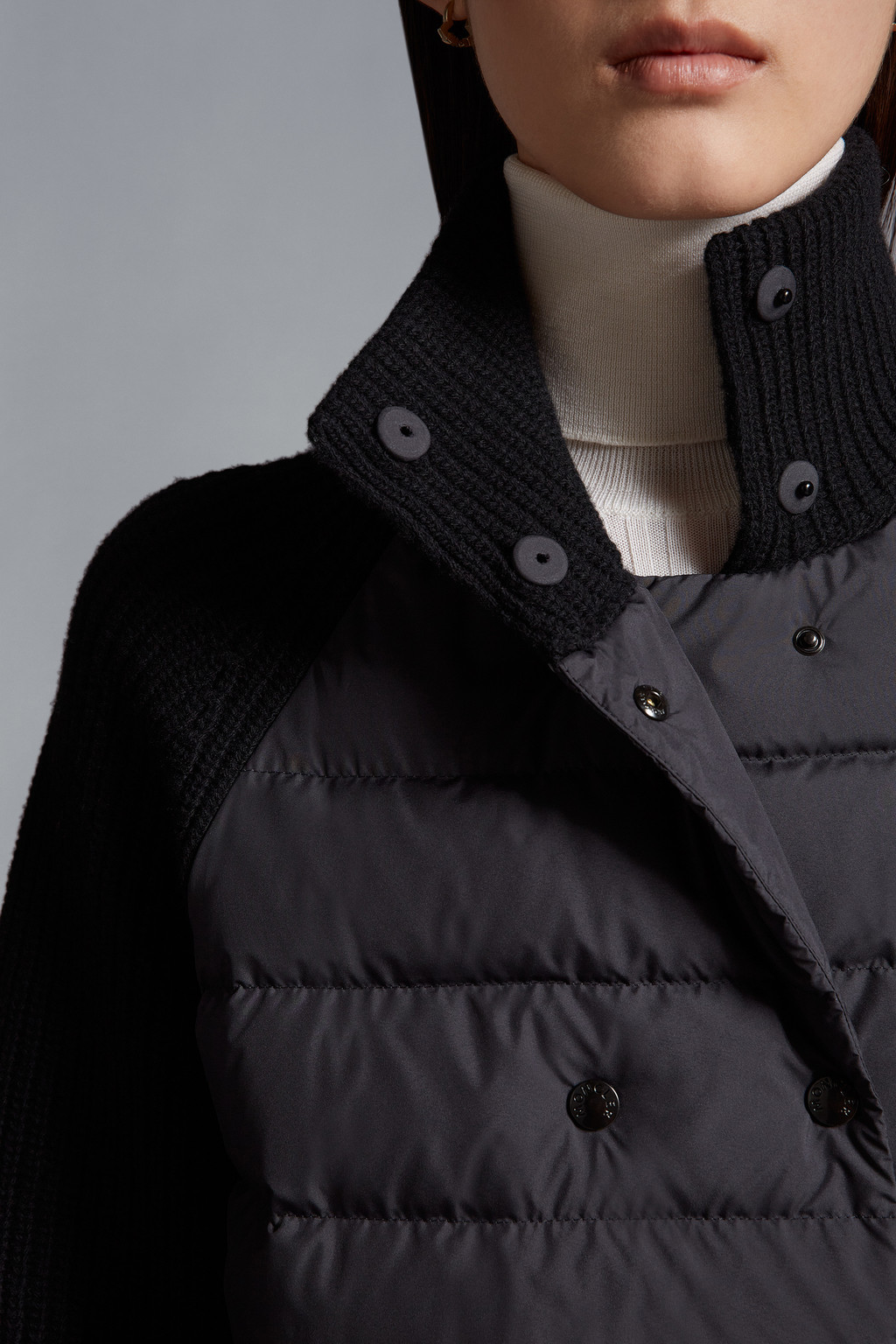 Padded Long Wool Cardigan