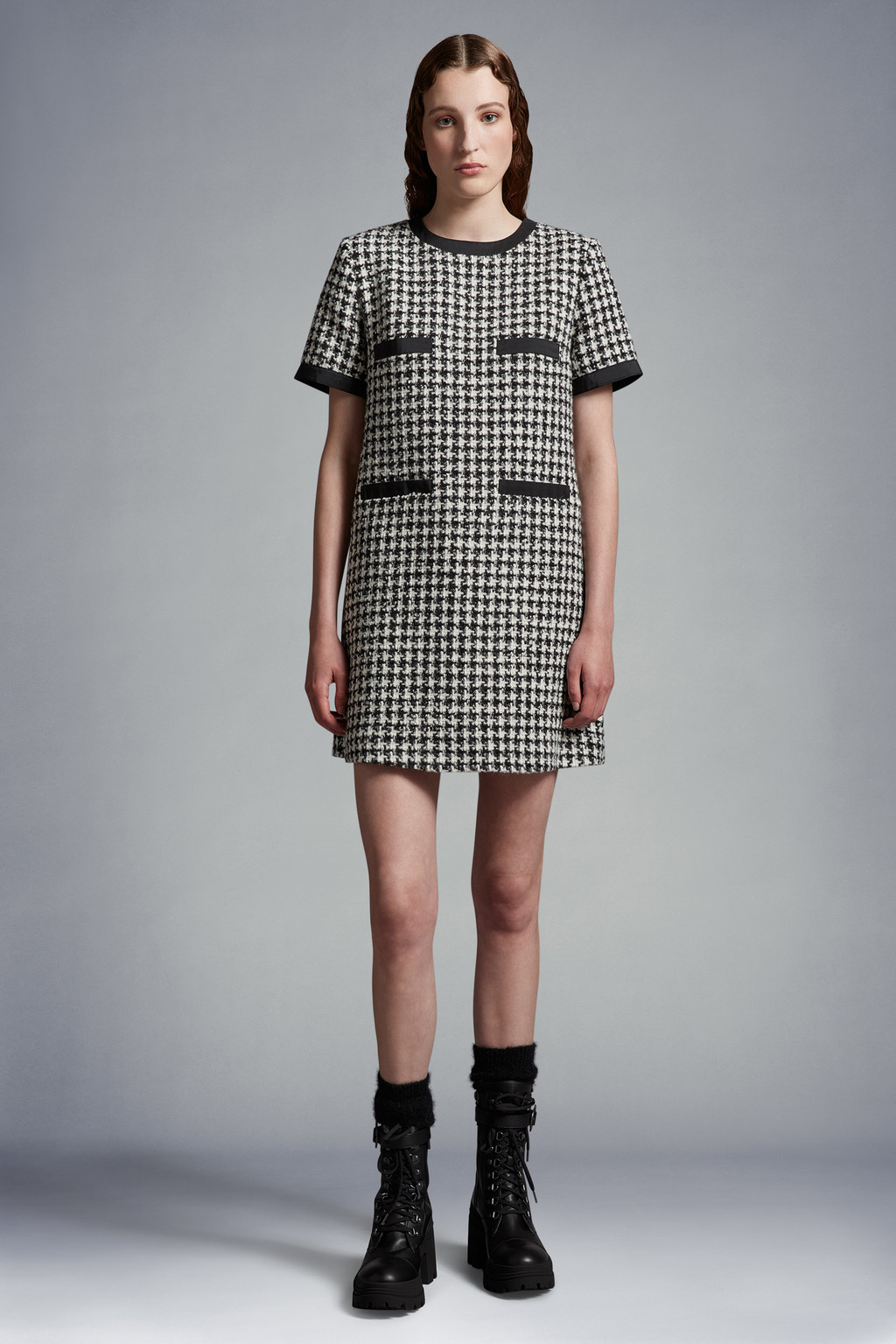 Houndstooth Bouclé Dress