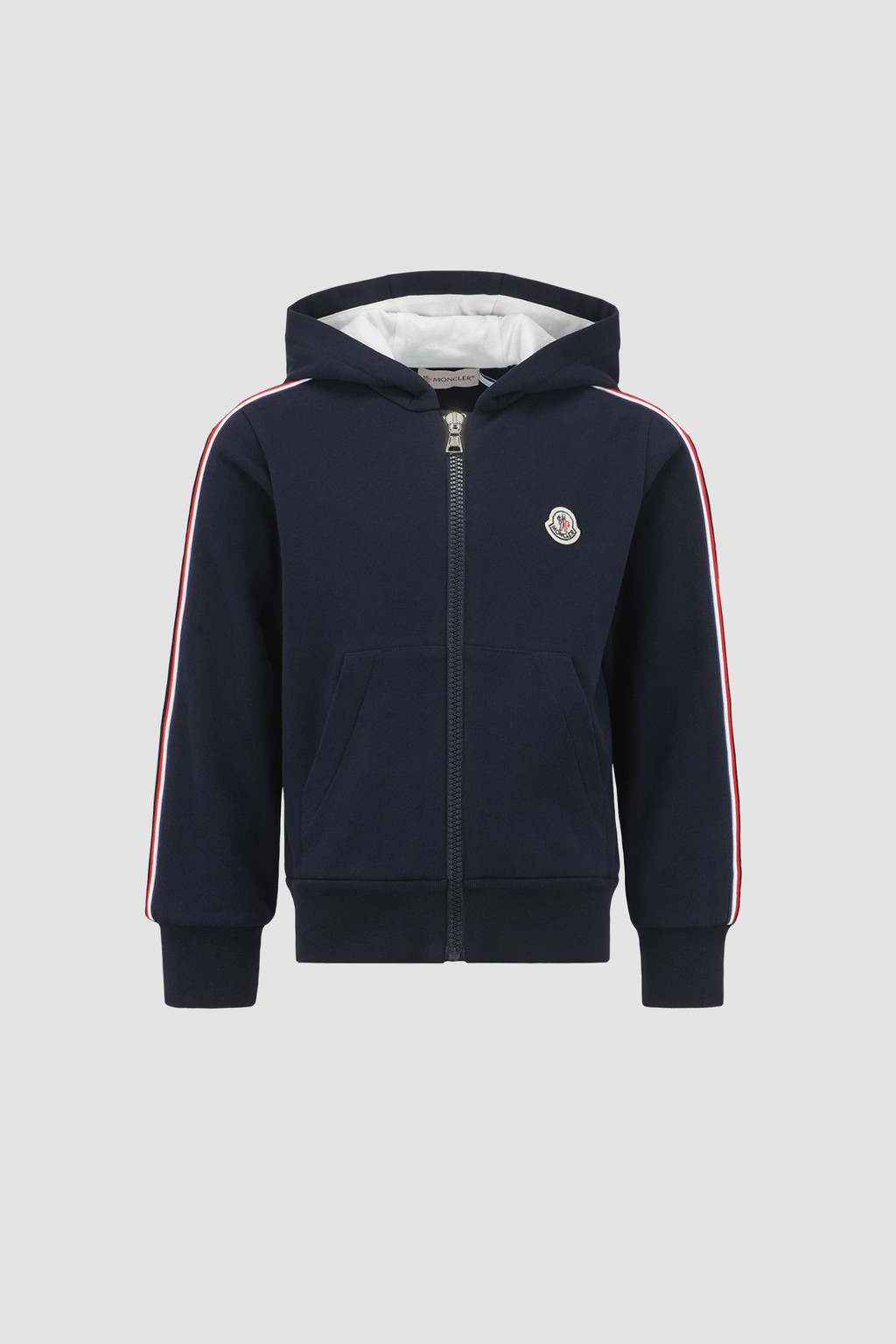 Tricolor Trim Zip-Up Hoodie
