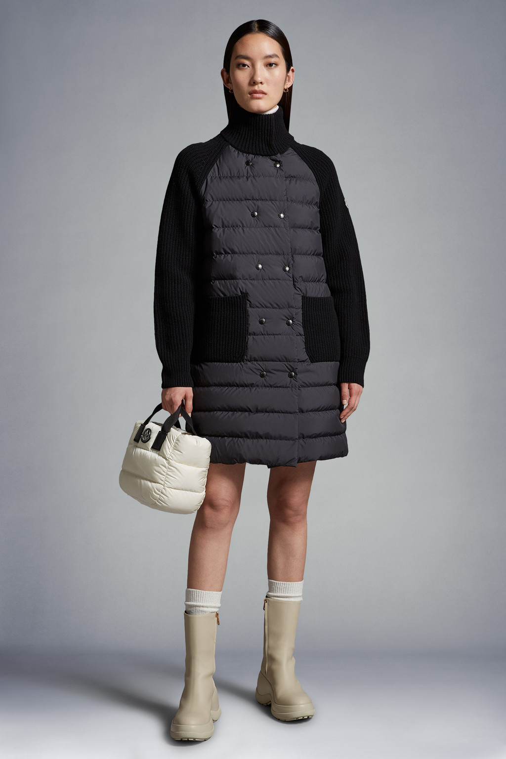 Padded Long Wool Cardigan