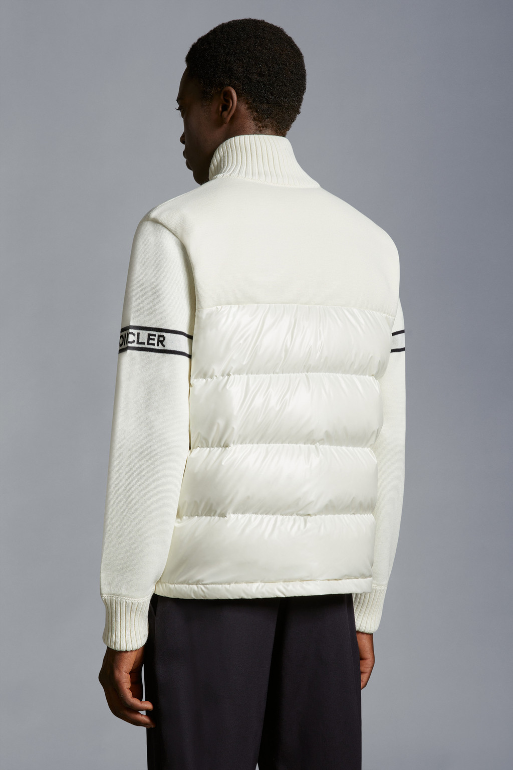 Padded Wool Blend Cardigan