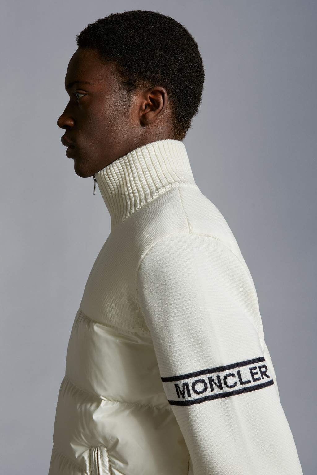 Padded Wool Blend Cardigan