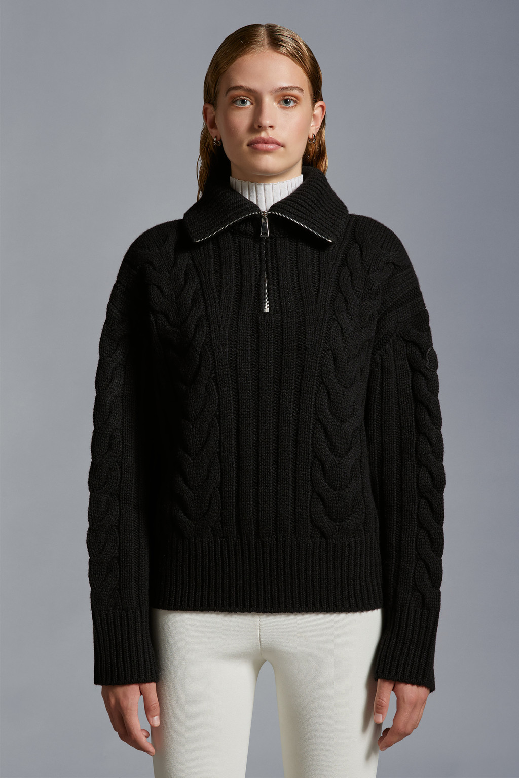 Cable Knit Cashmere Turtleneck Sweater