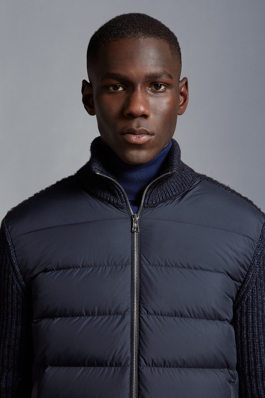 Padded Wool Blend Cardigan