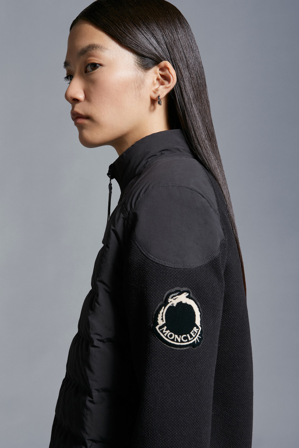 Padded Cotton Zip-Up Cardigan