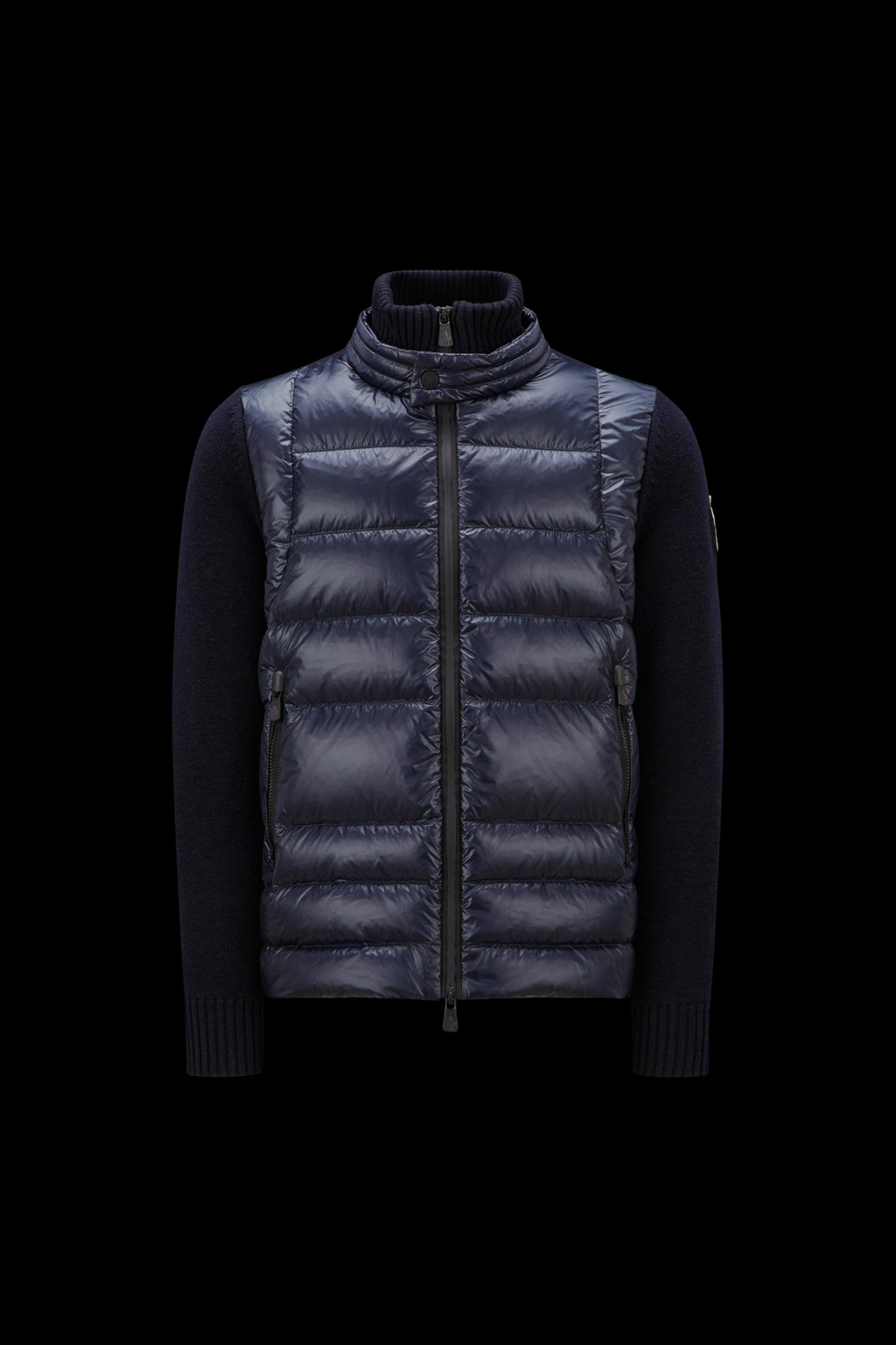 Padded Wool Zip-Up Cardigan