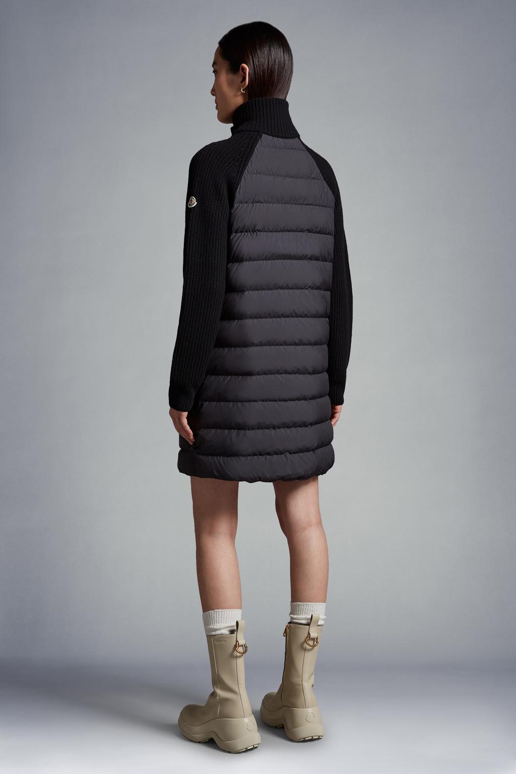 Padded Long Wool Cardigan