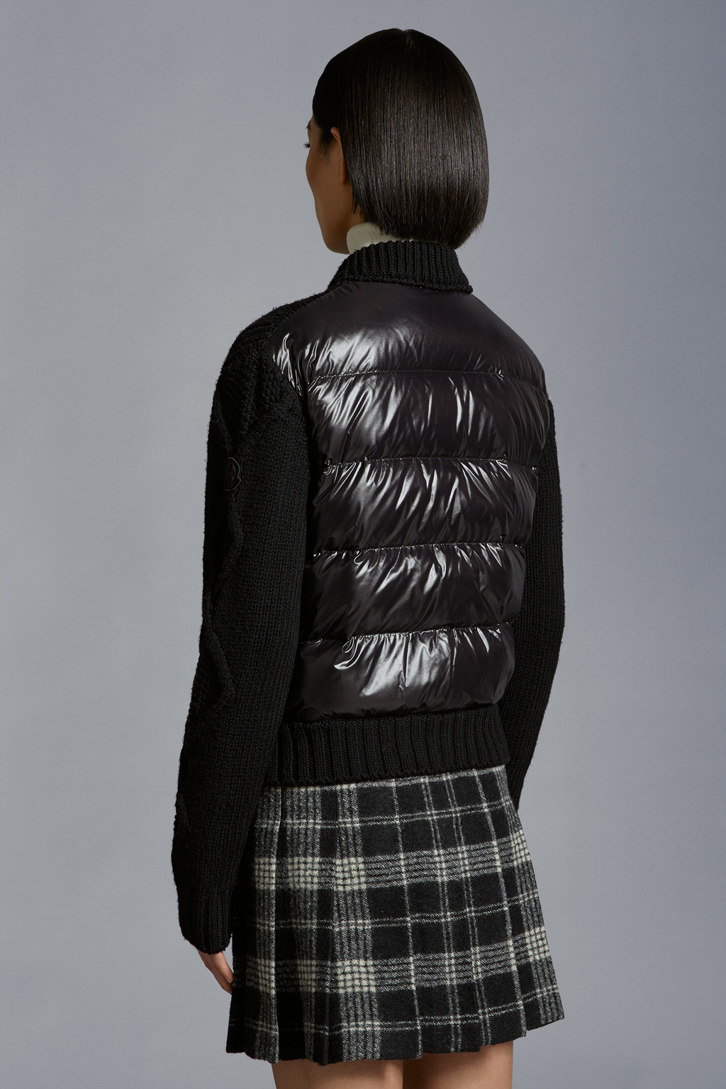 Padded Wool Zip-Up Cardigan