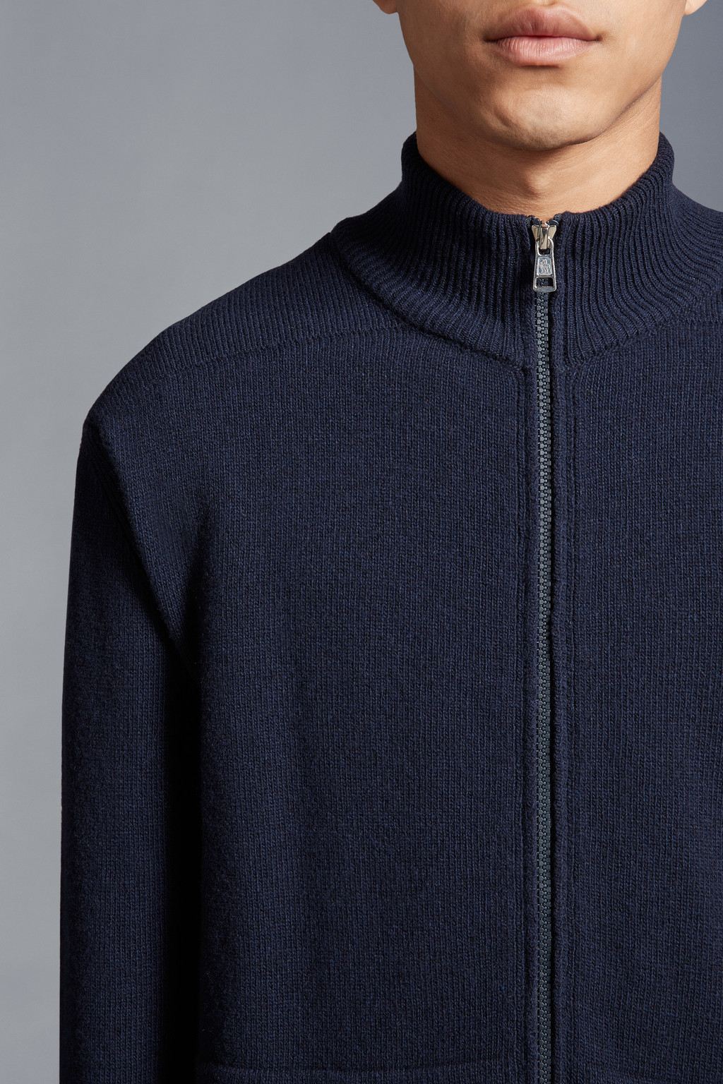 Zip-Up Wool Cardigan