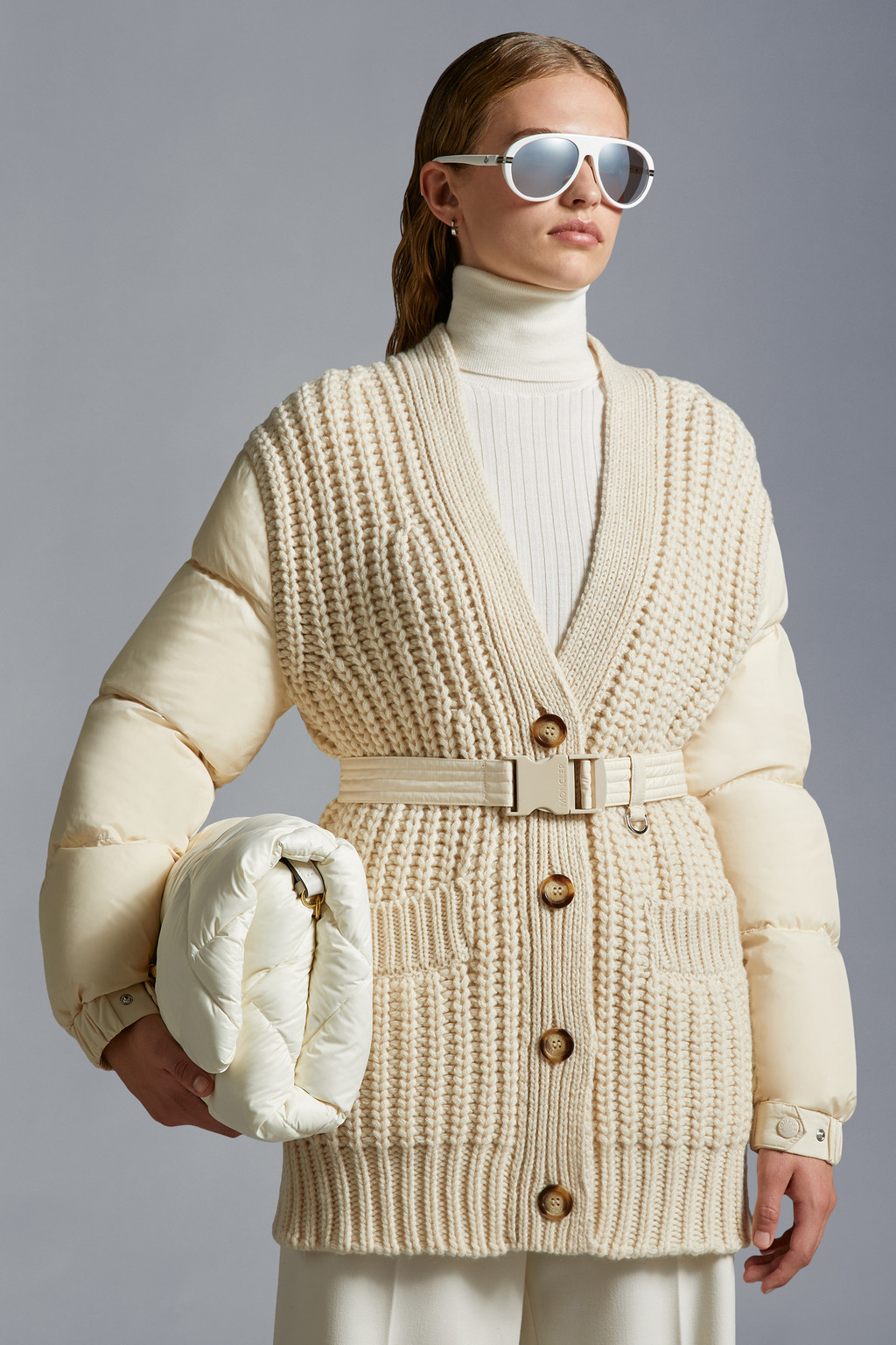 Padded Cashmere Cardigan