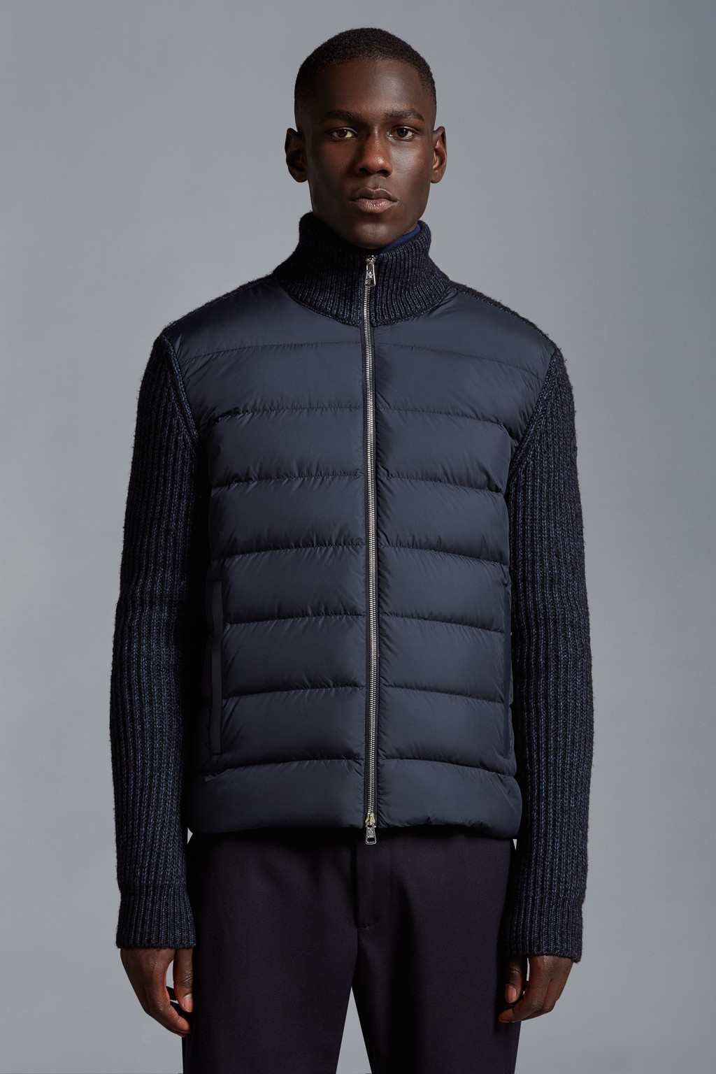 Padded Wool Blend Cardigan