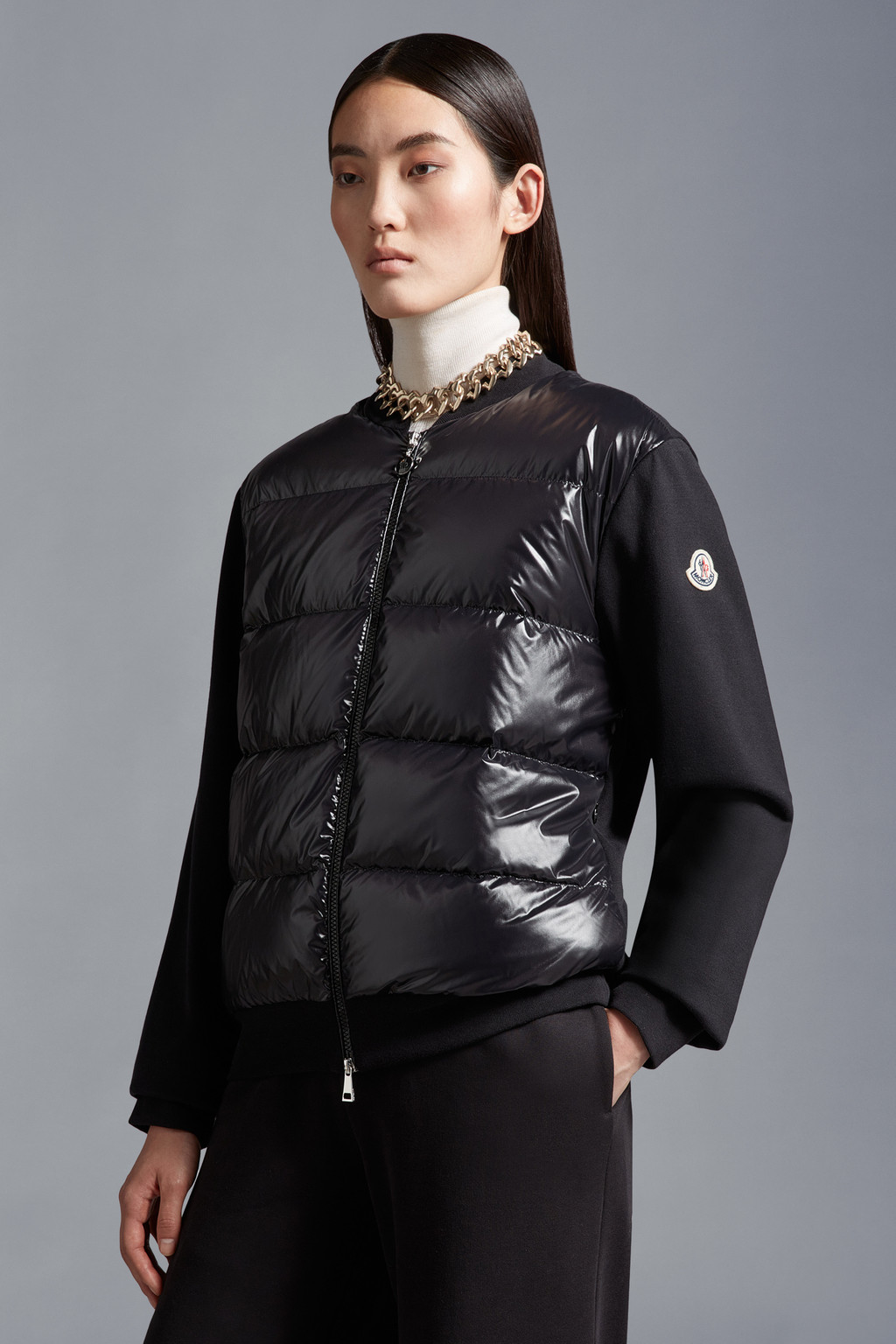 Padded Zip-Up Sweatshirt