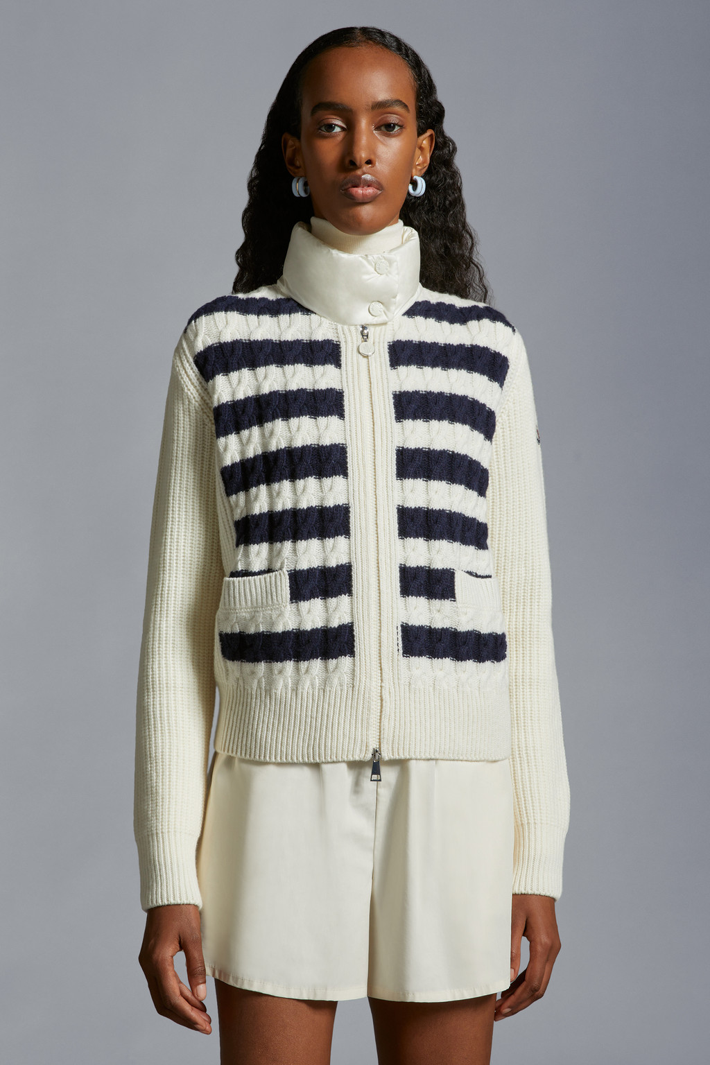 Padded Wool Cardigan