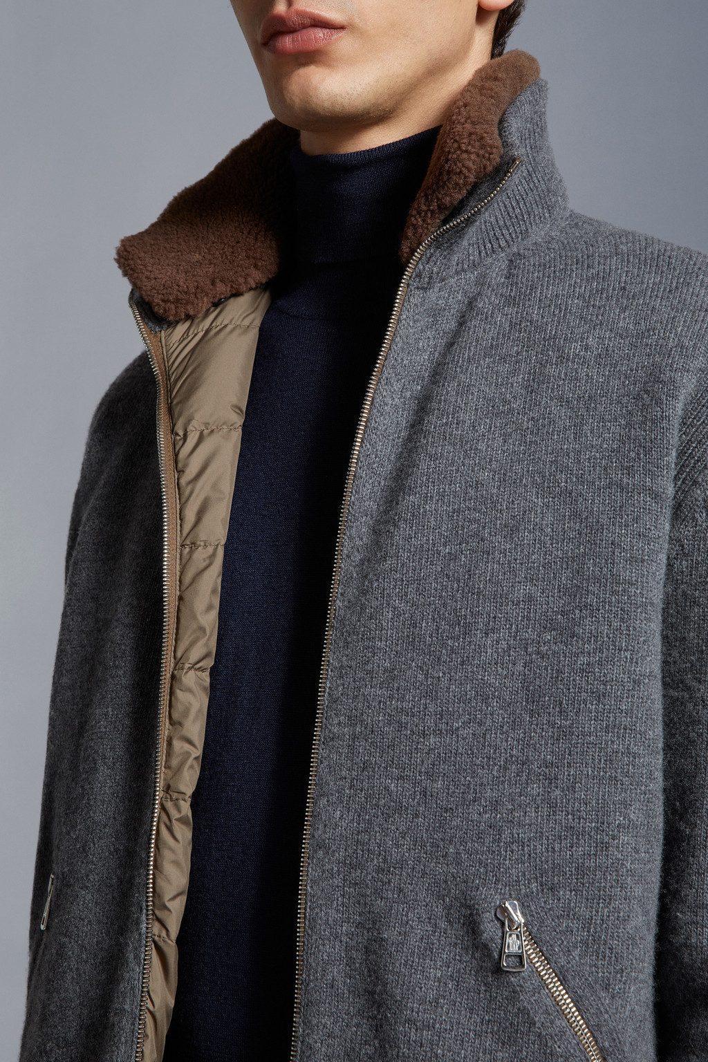 Padded Wool Cardigan