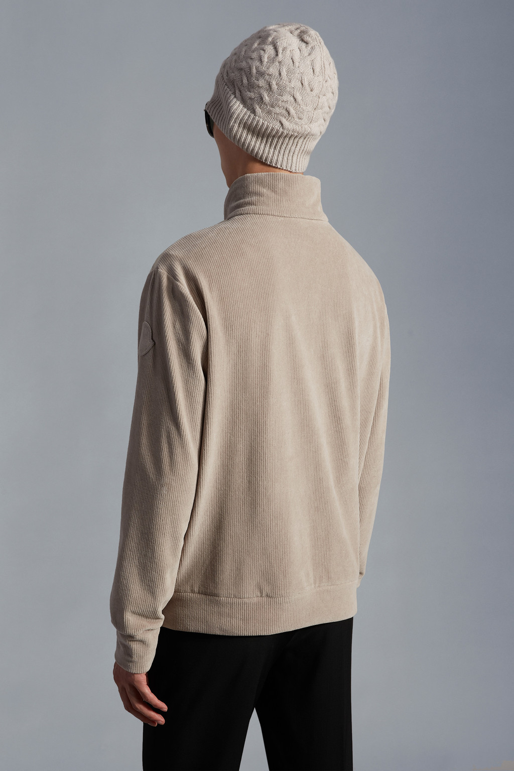 Padded Corduroy Zip-Up Sweatshirt