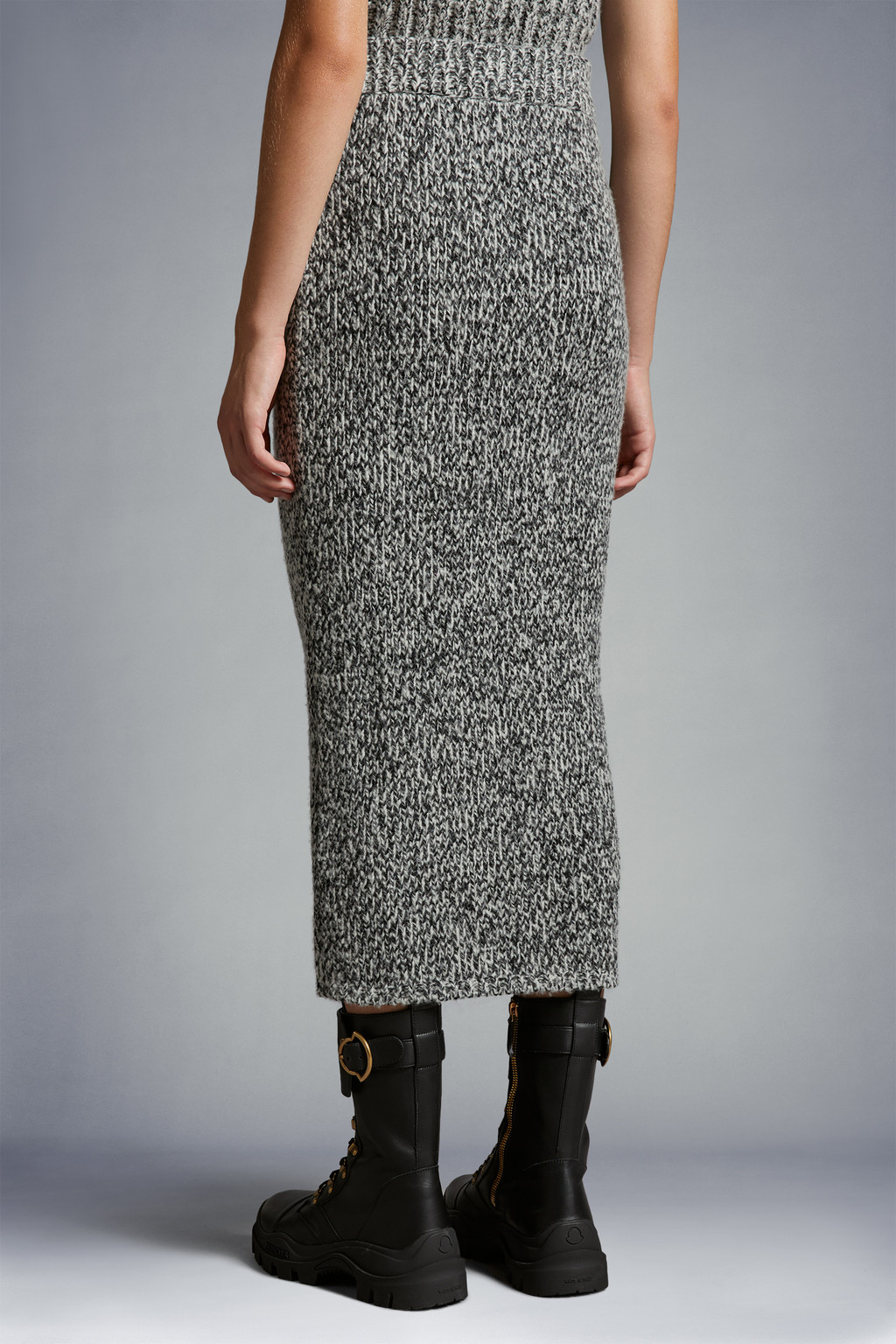 Mouliné Wool Pencil Skirt