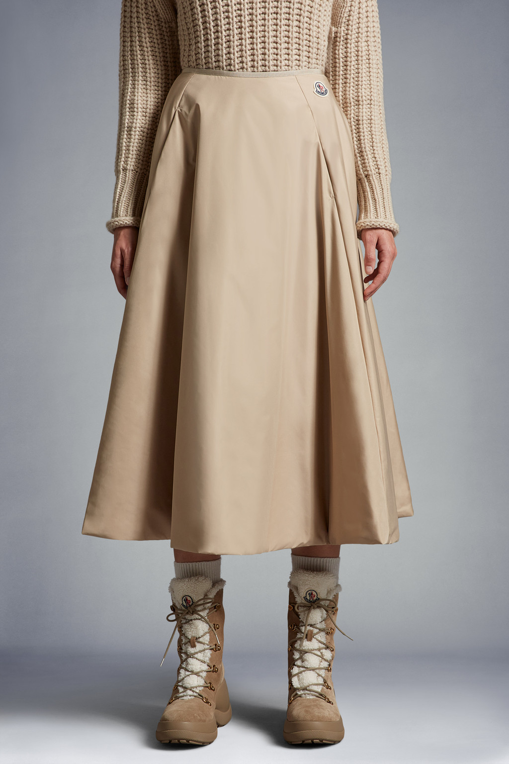 Taffeta Midi Skirt