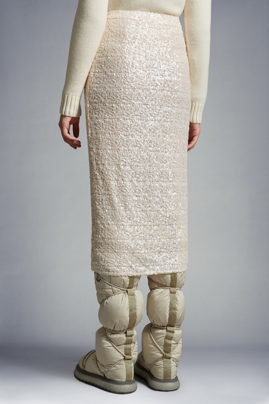 Sequin-Embroidered Pencil Skirt