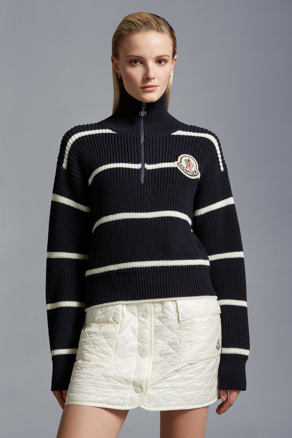 Striped Wool Turtleneck Sweater