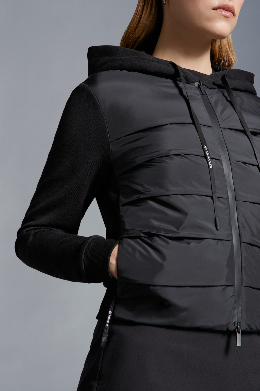 Padded Cotton Zip-Up Hoodie