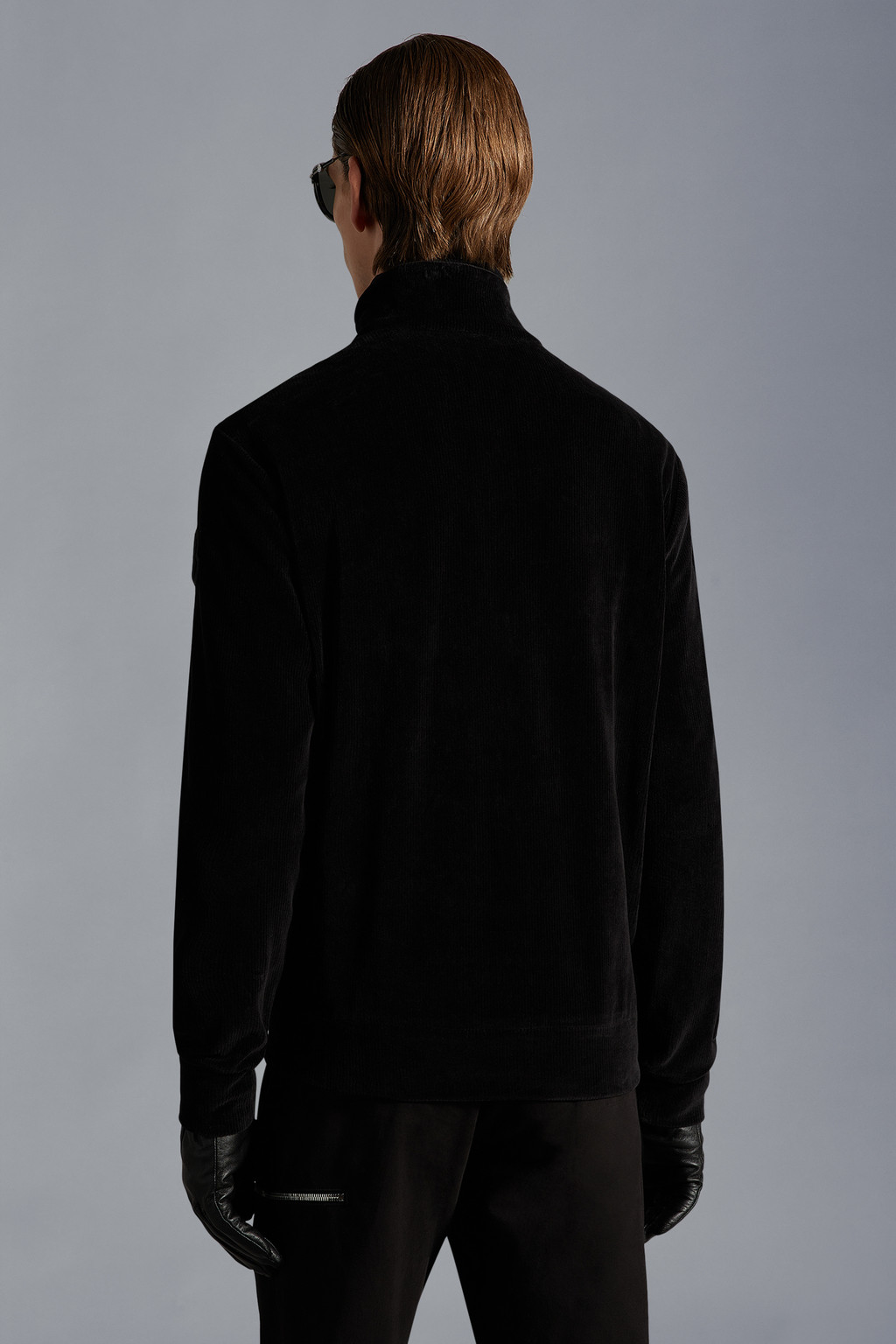 Padded Corduroy Zip-Up Sweatshirt