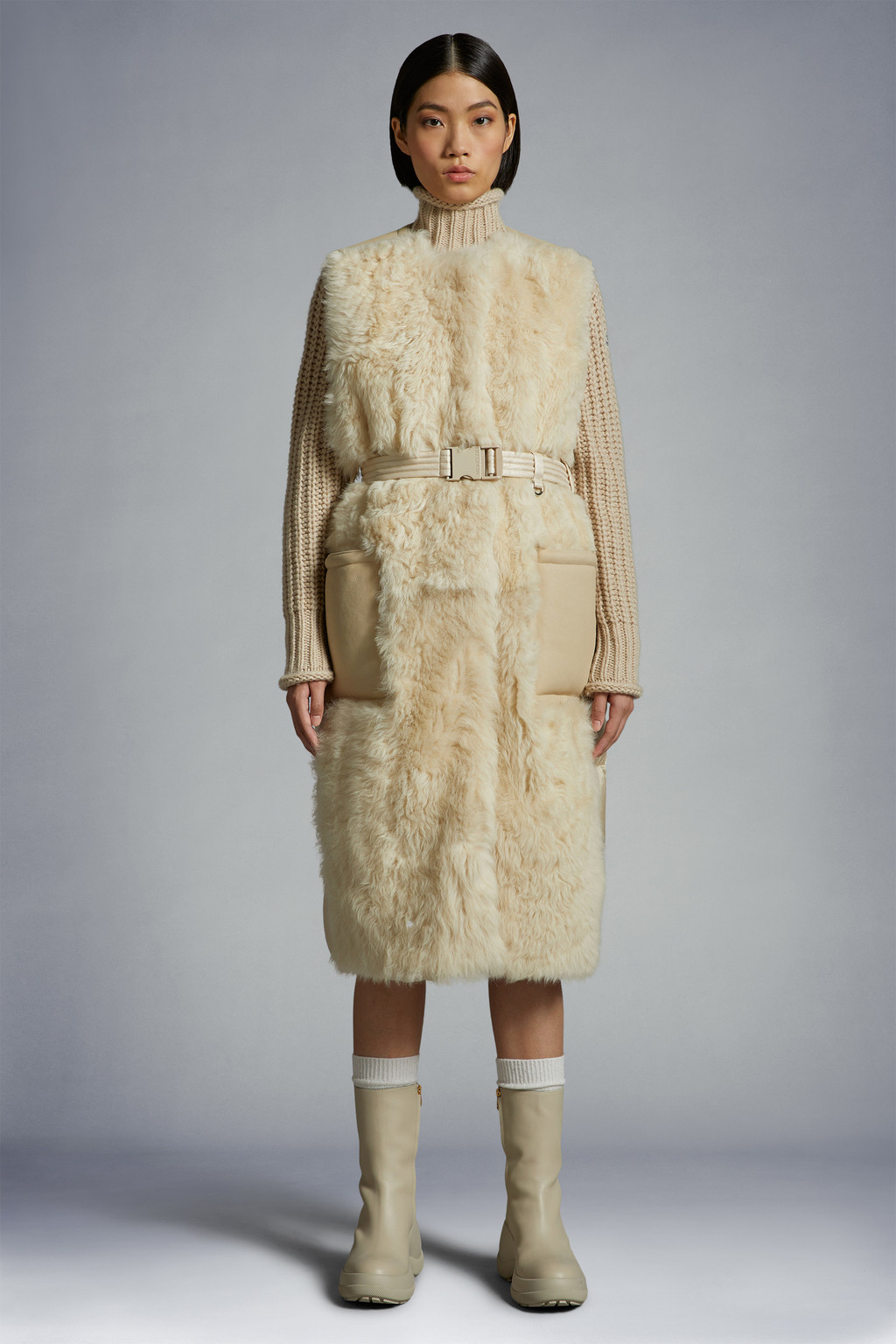 Coucou Shearling Long Down Vest