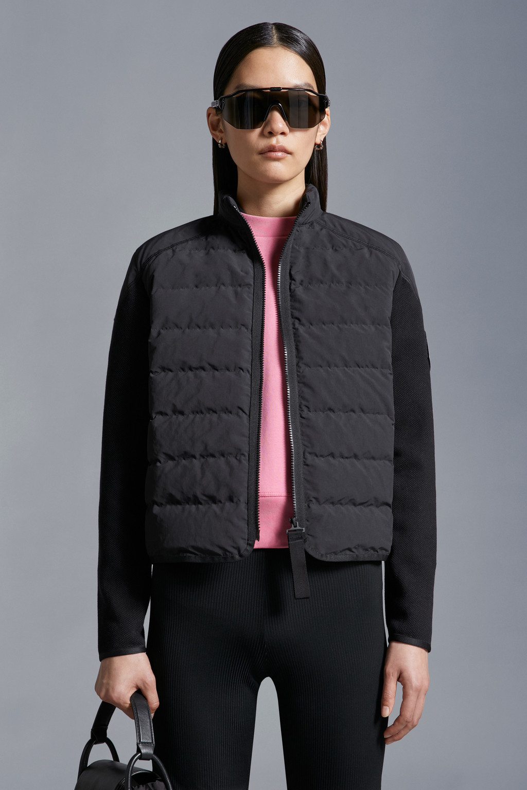 Padded Cotton Zip-Up Cardigan