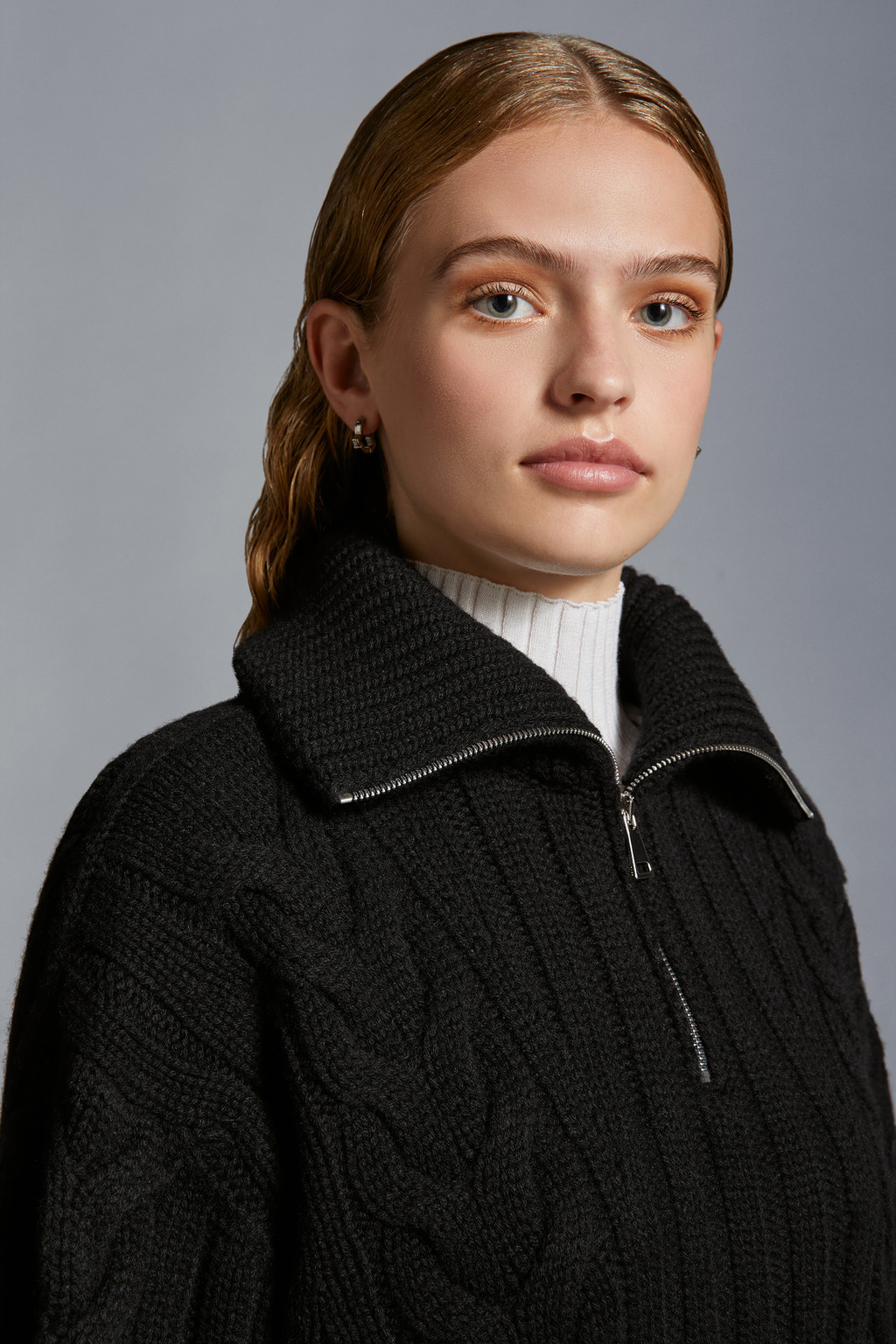 Cable Knit Cashmere Turtleneck Sweater
