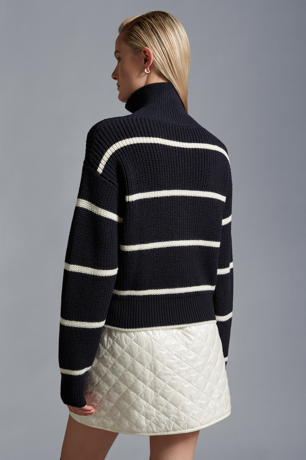 Striped Wool Turtleneck Sweater