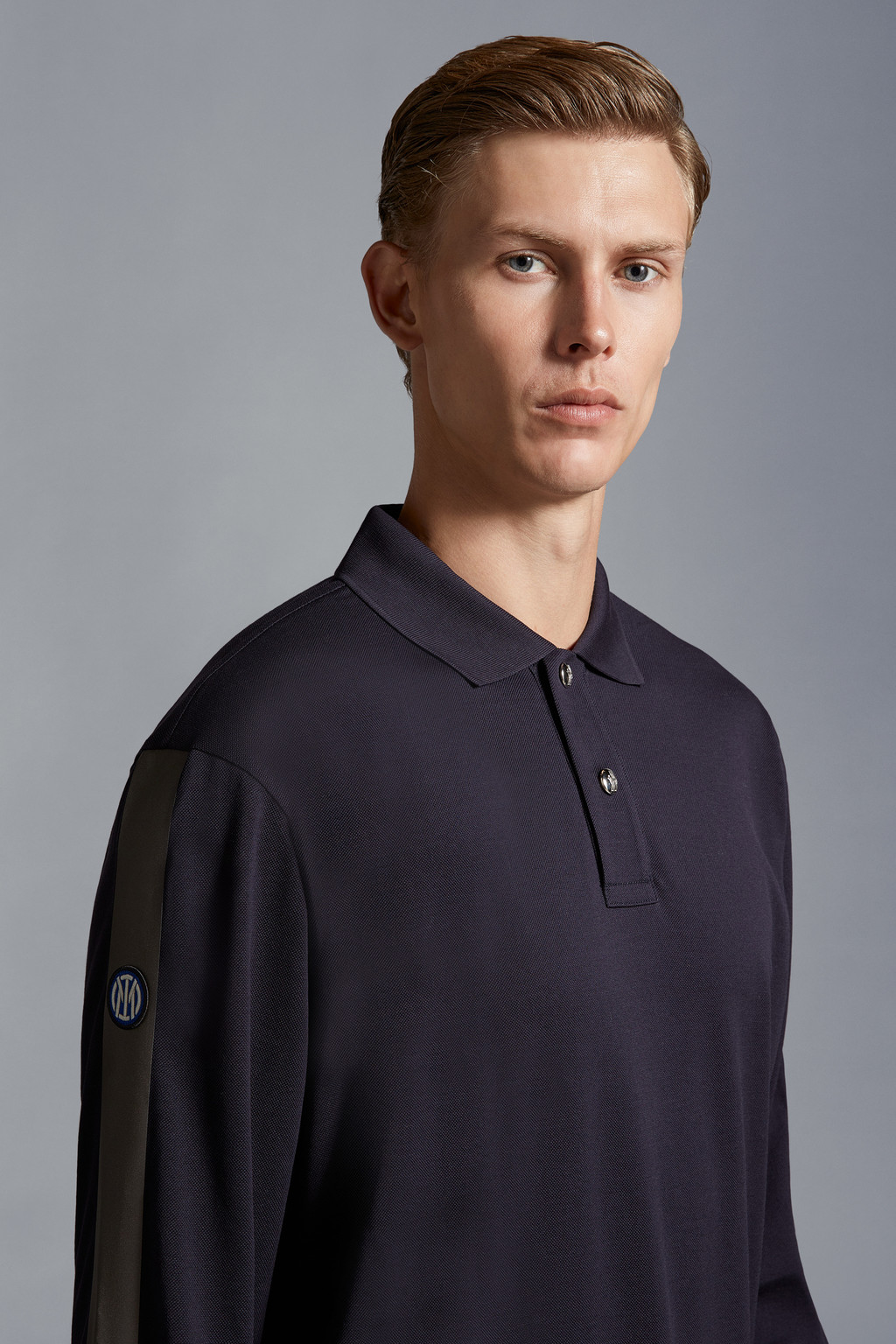 Inter x Moncler Long Sleeve Polo Shirt