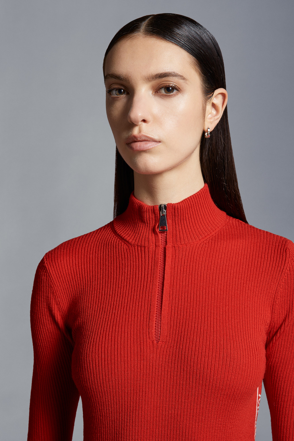 Wool Zip-Up Turtleneck Sweater