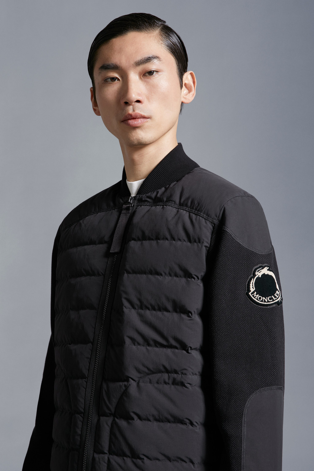 Padded Cotton Zip-Up Cardigan