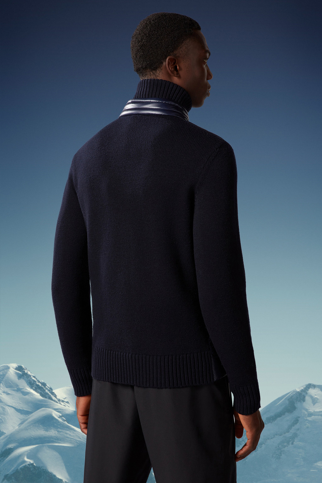 Padded Wool Zip-Up Cardigan