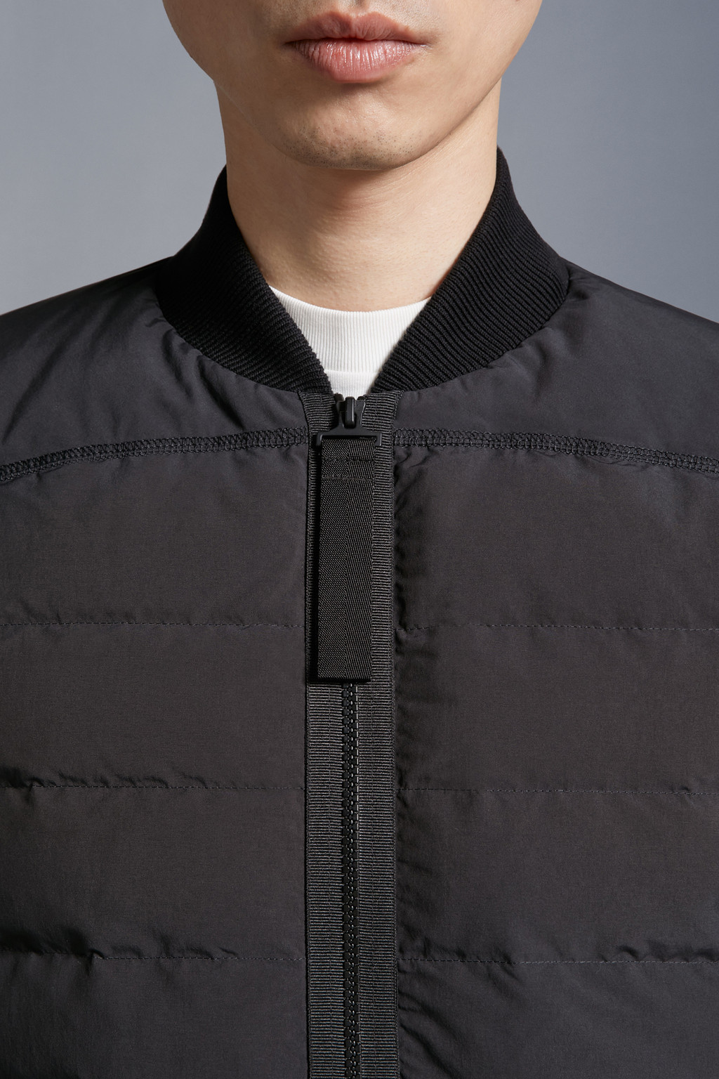 Padded Cotton Zip-Up Cardigan