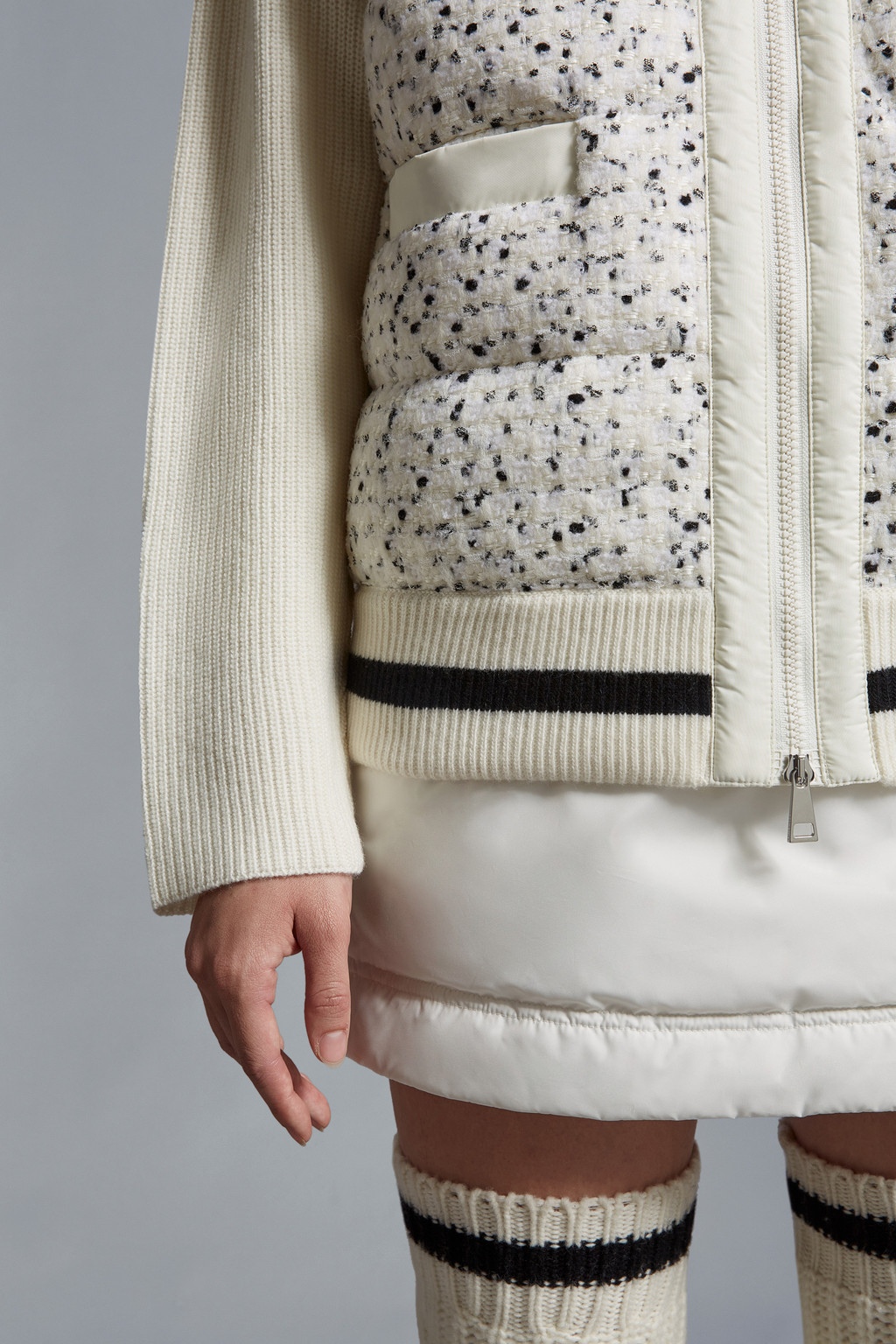 Padded Tweed Cardigan