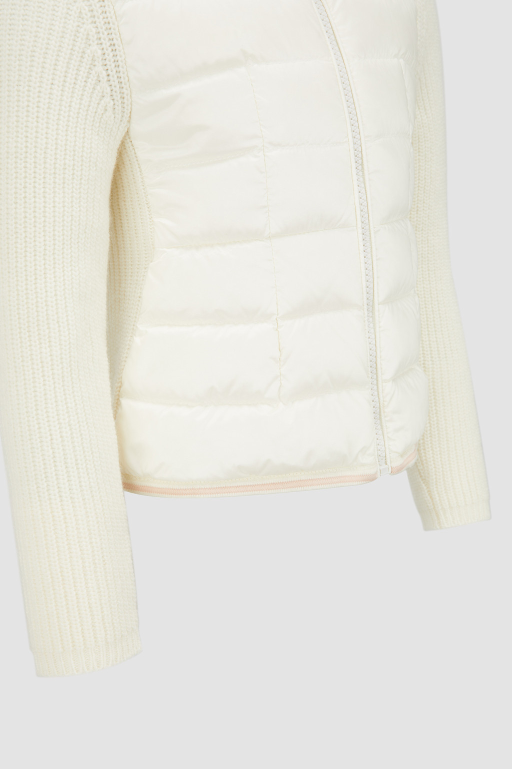 Padded Wool Zip-Up Cardigan