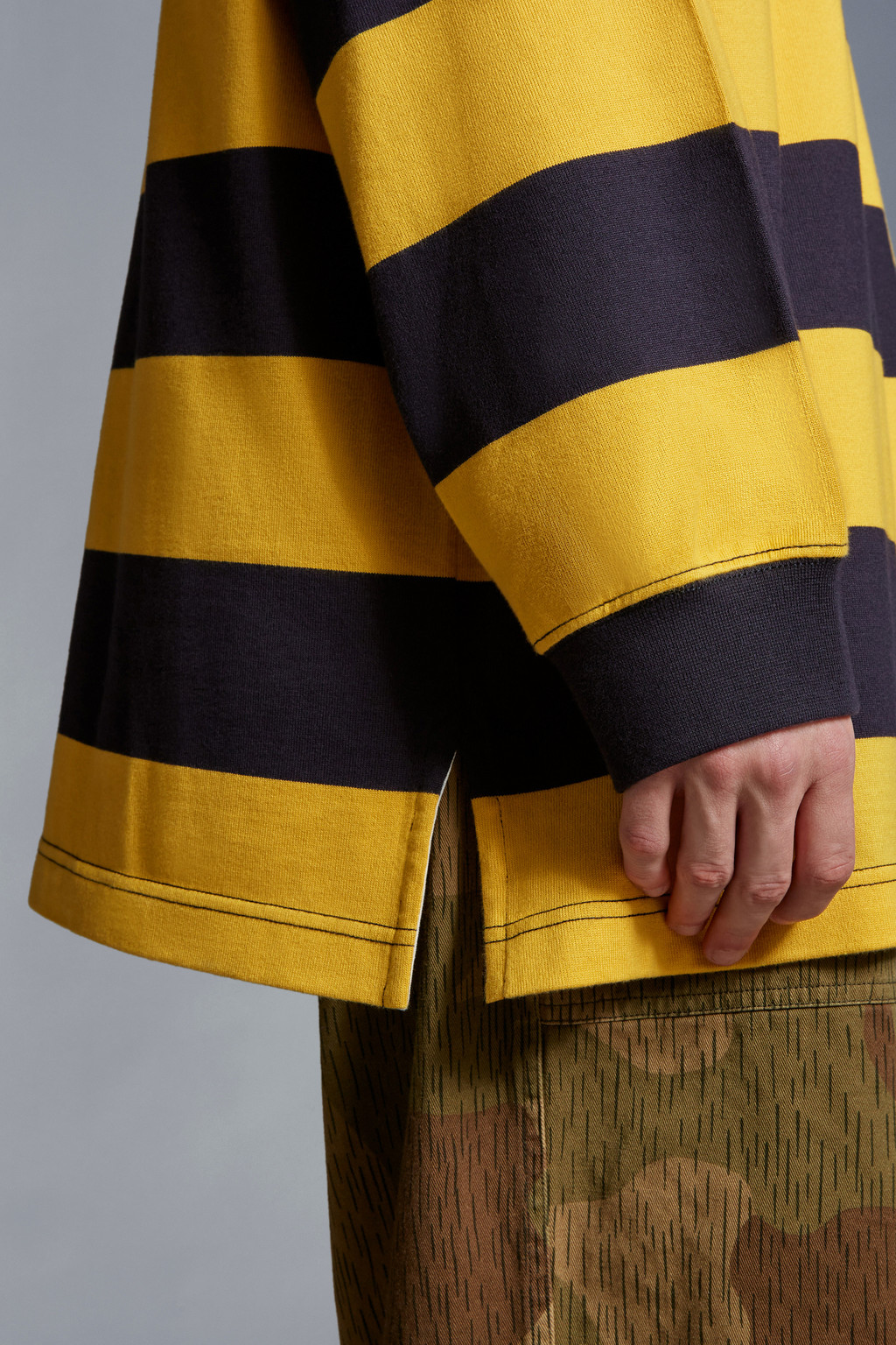 Striped Long Sleeve Polo Shirt