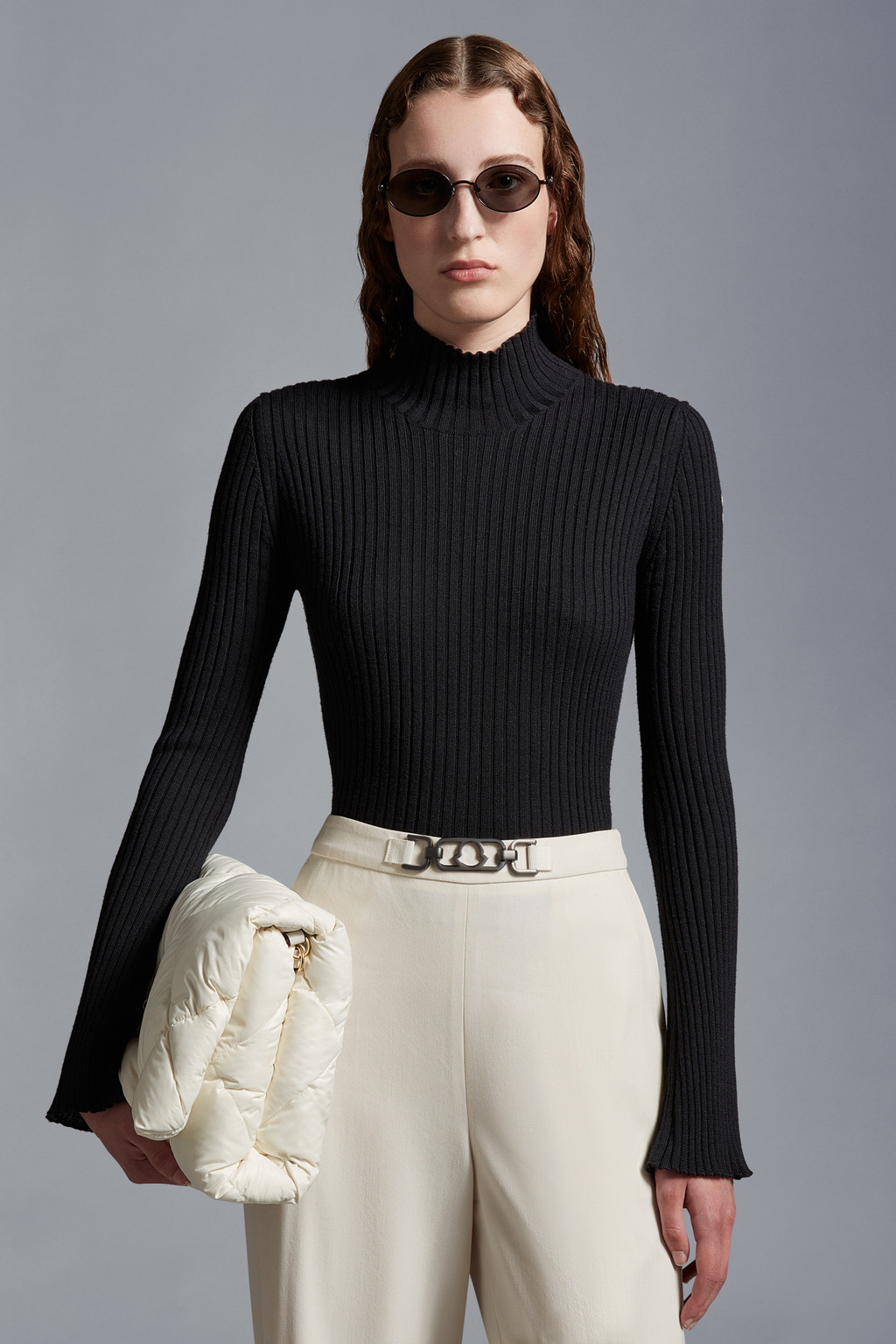 Wool Blend Turtleneck Sweater