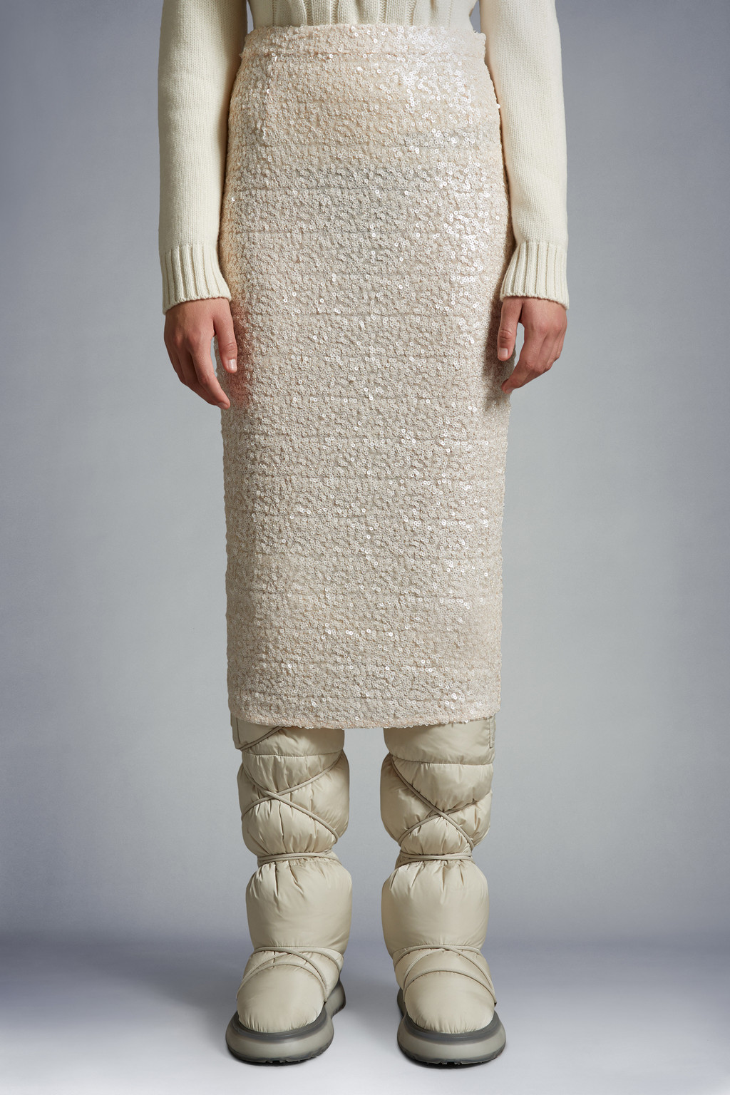 Sequin-Embroidered Pencil Skirt