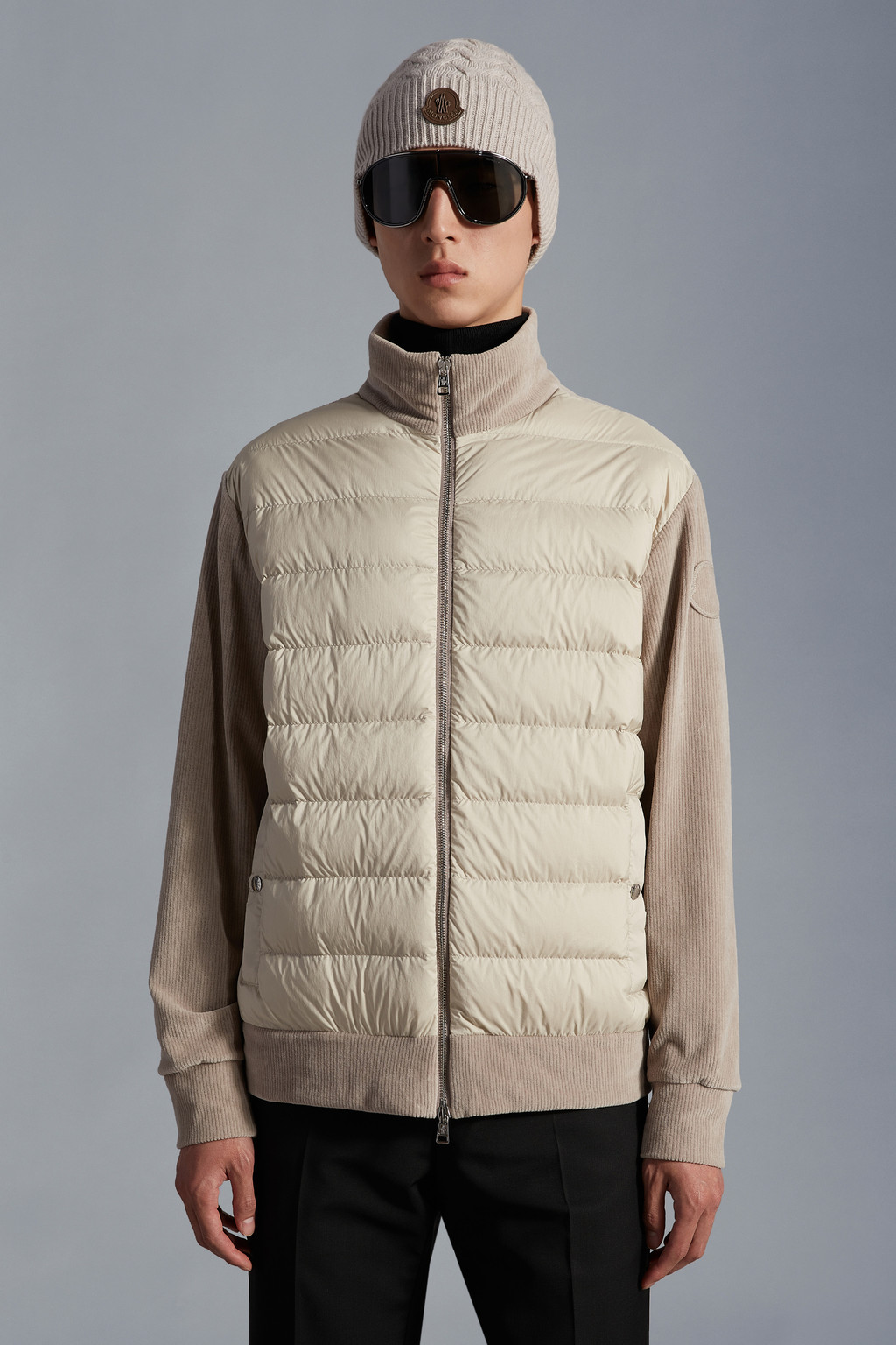 Padded Corduroy Zip-Up Sweatshirt