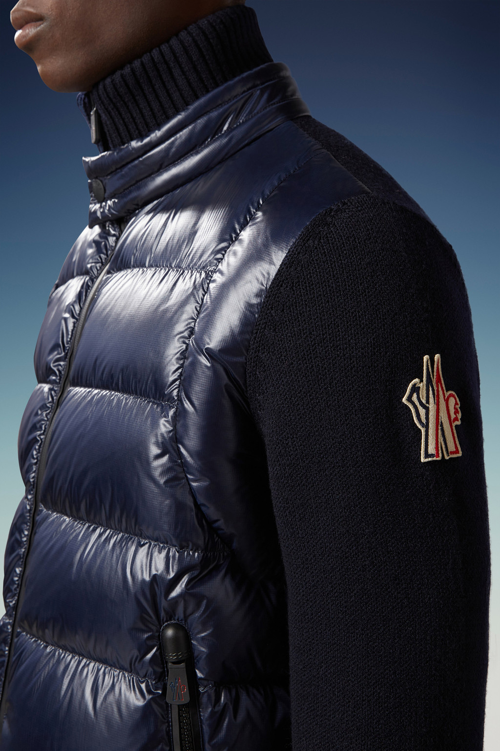 Padded Wool Zip-Up Cardigan