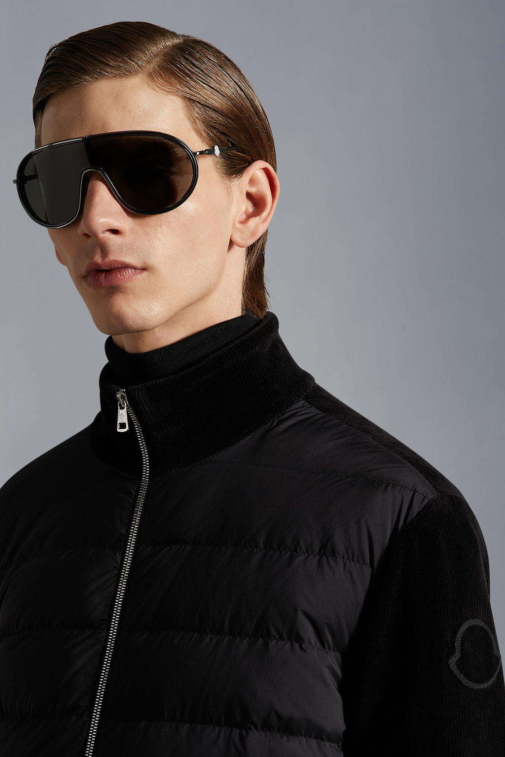 Padded Corduroy Zip-Up Sweatshirt