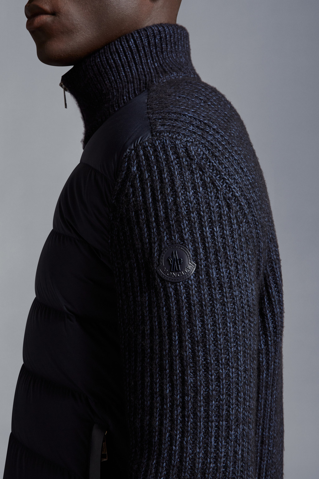 Padded Wool Blend Cardigan