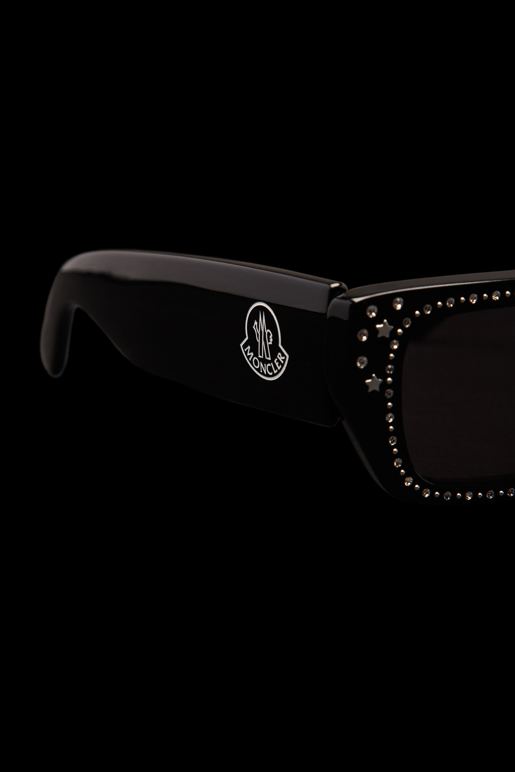 Crystal-Encrusted Rectangular Sunglasses