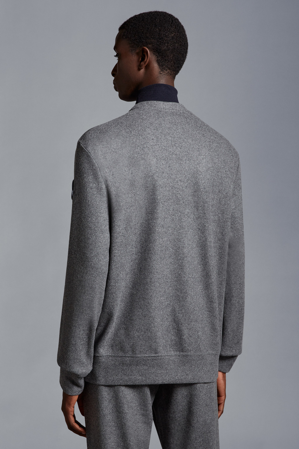 Embroidered Logo Wool Blend Sweatshirt