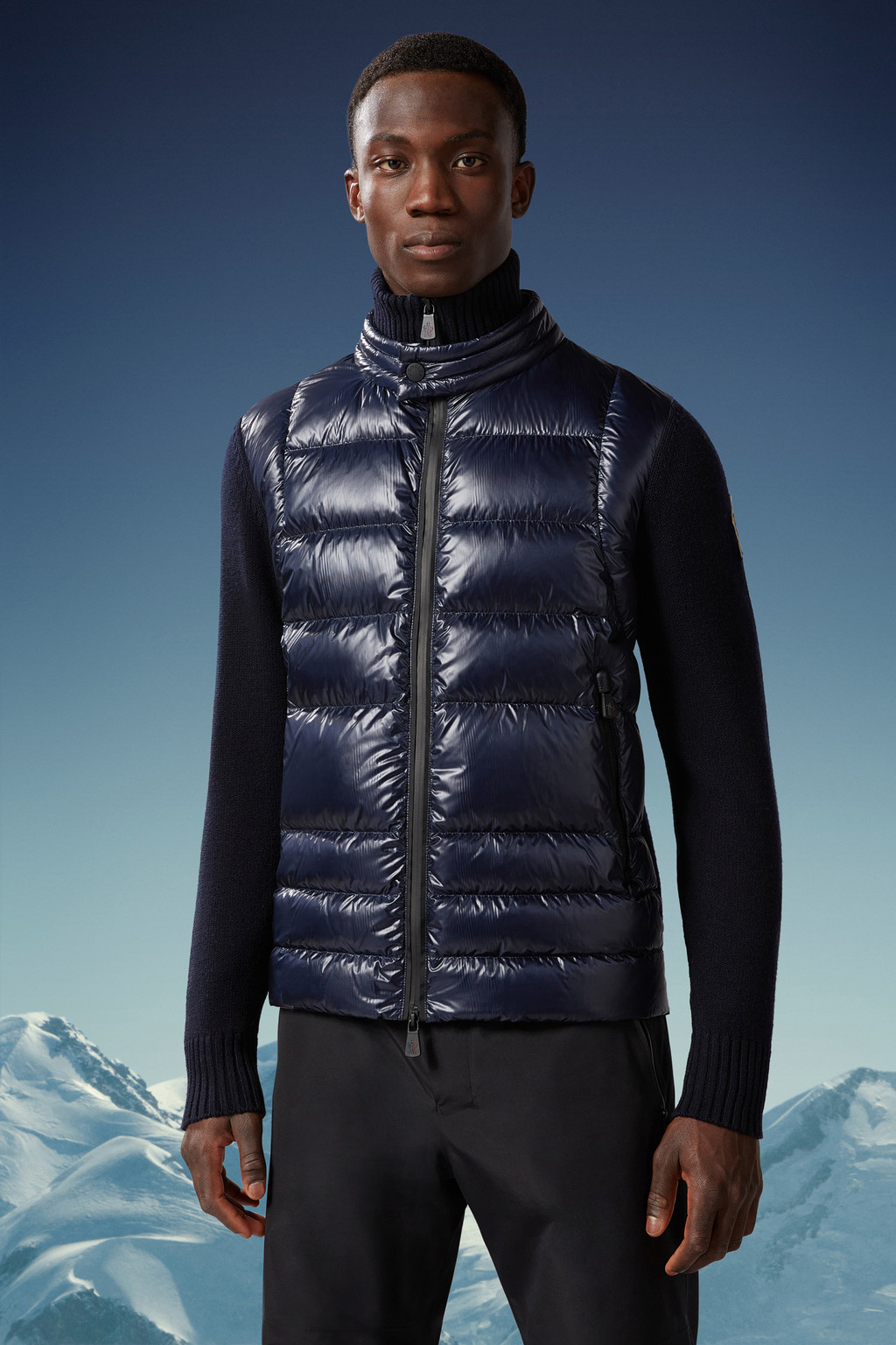 Padded Wool Zip-Up Cardigan