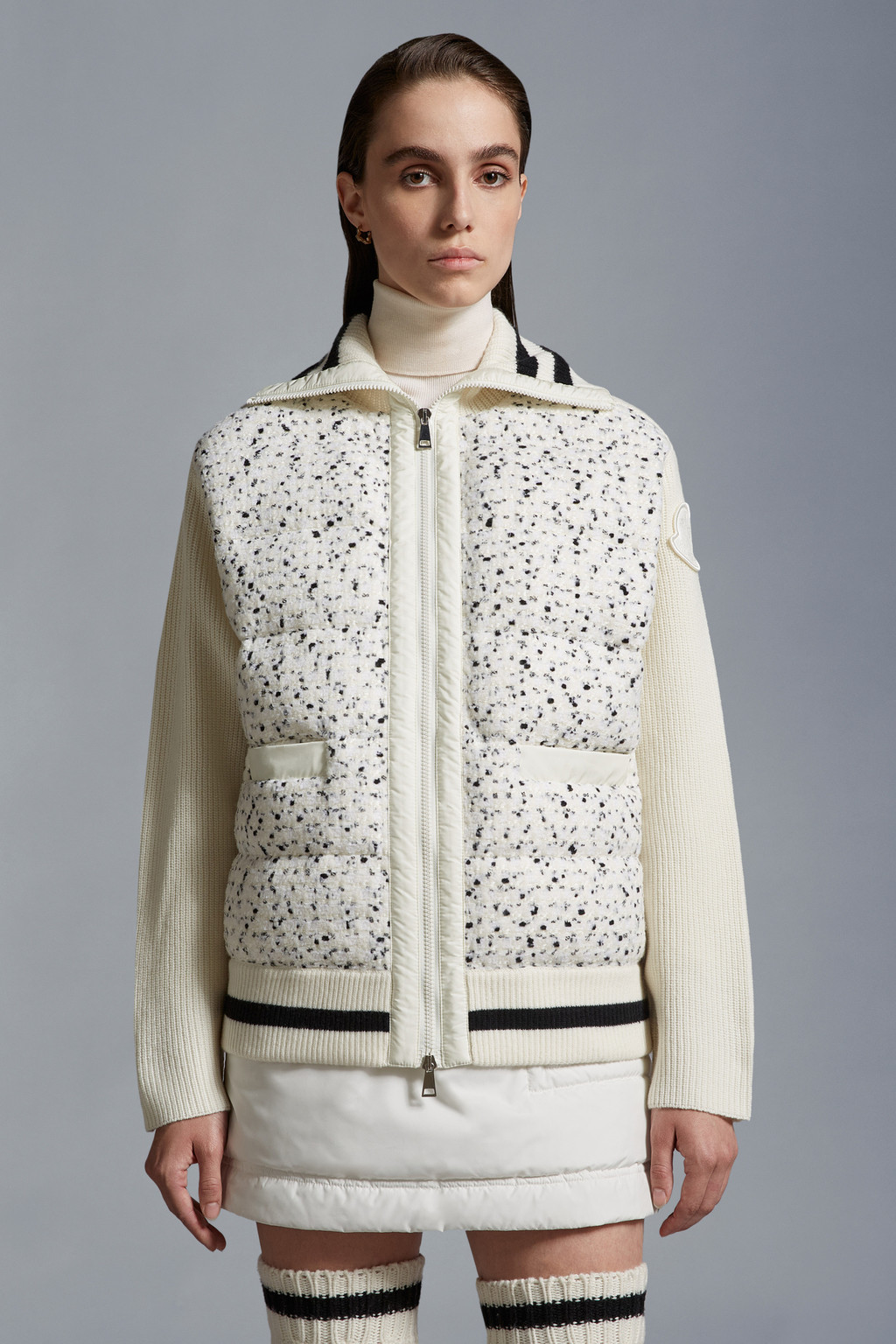 Padded Tweed Cardigan